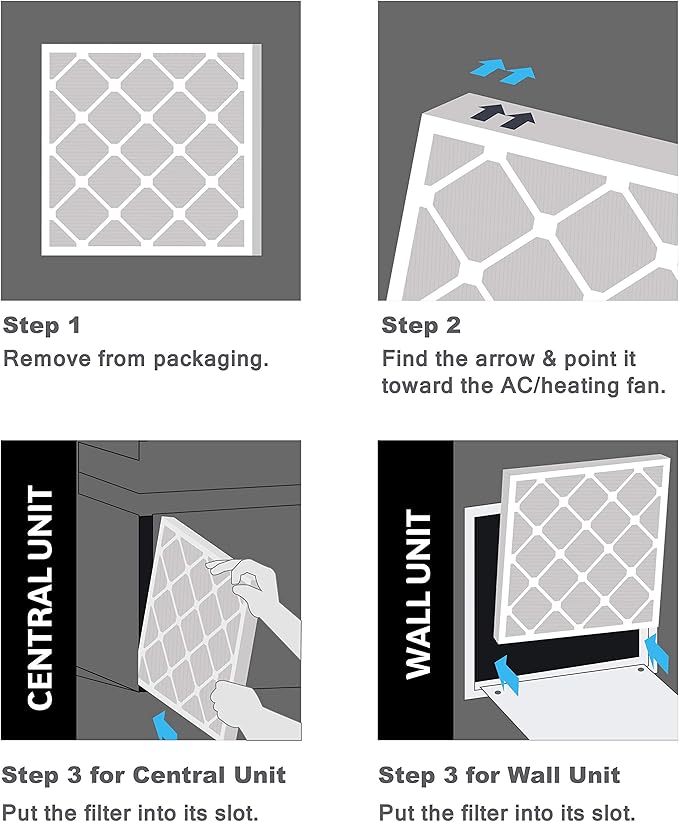 Aerostar 8x20x1 MERV 13, Pleated Air Filter, 8x20x1, Box of 6, Made in the USA