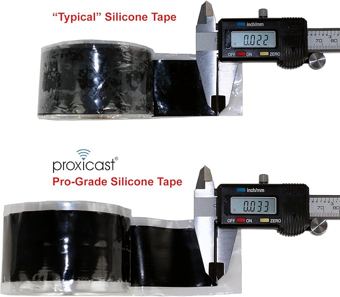 Proxicast Pro-Grade Extra Strong 30mil Weatherproof Self-Fusing Silicone Rubber Sealing Tape for Outdoor Antenna Coax & Electrical Cables, Hose/Pipe Leaks & Emergency Repairs (1.5" x 15' roll) - Red