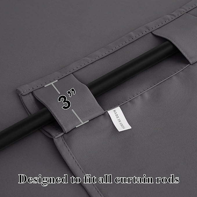 RYB HOME Small Window Curtains - Blackout Insualting Privacy Curtains for Kids Bedroom Kitchen Bathroom Basement Cafe Cabinet Tiers Drapes, 34 Width x 24 Length, 2 Panels, Grey