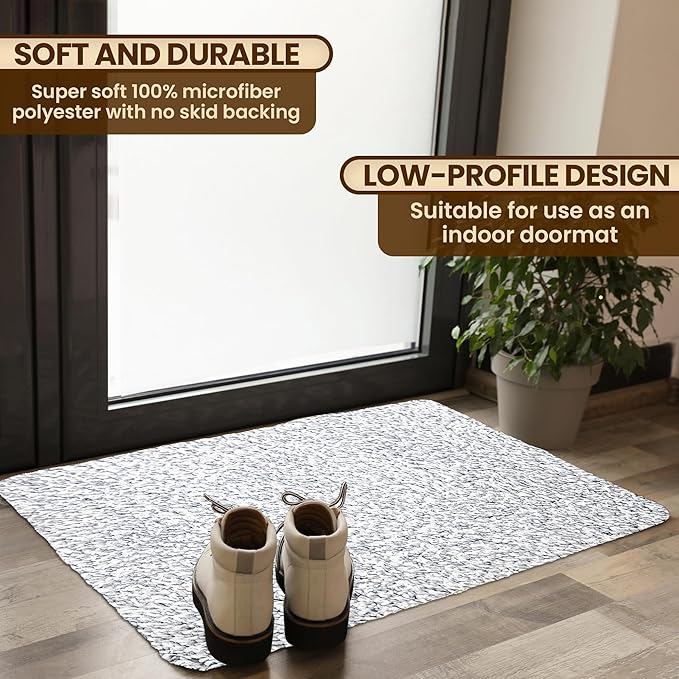 Premium Microfiber Indoor Door Mat – 32"x48" Washable Entry Mat, Non-Slip, Waterproof Backing, Super Absorbent, Low Profile Entryway Doormat for Indoor Entrance