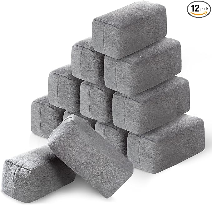 Riakrum 12 Pack Microfiber Applicator Pads Suede Car Detailing Sponge Ceramic Coating Applicator Pads Coating Sponge for Cars Graphene Metal Plastic Trim Ceramic Spray Applying Wax