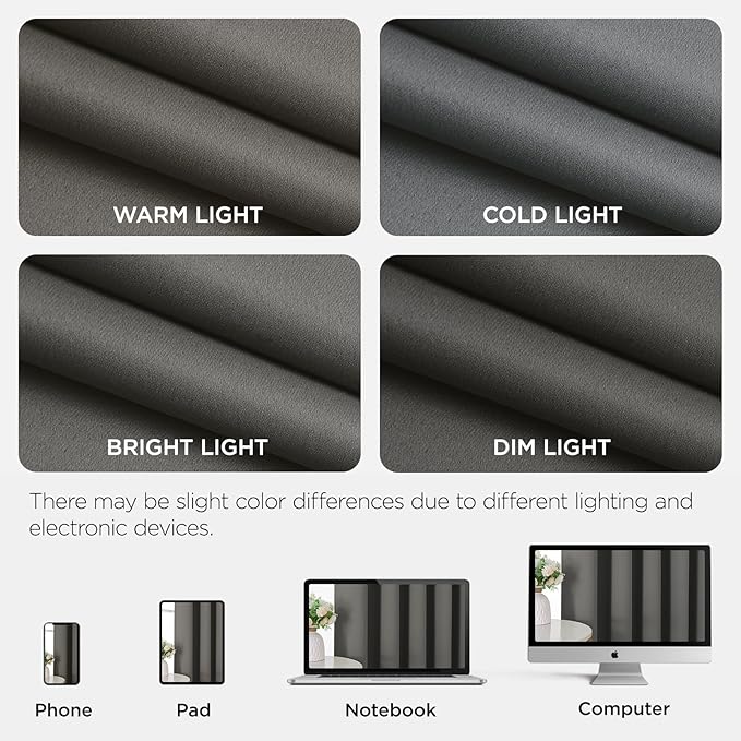 Joydeco Blackout Door Curtain for Doorway Privacy 108 Inches Long, Grommet Closet Curtain for Open Closet, Room Divider for Bedroom Living Room (Light Grey, 52Wx108L, 1 Panel)