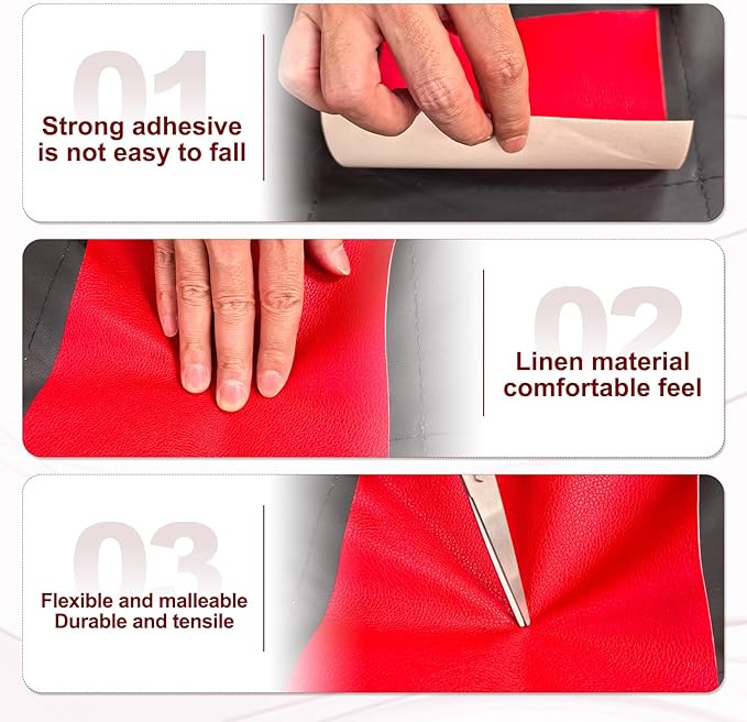 PATIKIL Leather Patches Tape for Furniture, 3.2 x 61 Inch Self Adhesive Vinyl Leather Repair Kit Cover Sheet for Couch, Sofa, Car Seats, Office Chair, Dark Green