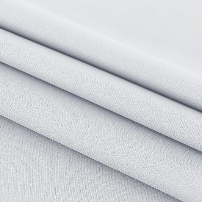 DWCN French Door Curtains – Rod Pocket Thermal Curtain for Doors with Glass Window, Kitchen and Patio Doors for Privacy, 54 X 40 Inch Length, 1 Curtain Panel with Tieback, Greyish White