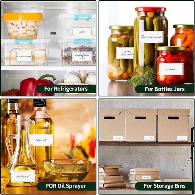 500 Removable Freezer Labels, 2x3 inches Water Oil Waterproof Stickers to Write on for Bottles Canning Containers Jars Pantry Organization Paper Name Clothes Tags Box Storage Bins Daycare, 3 Color