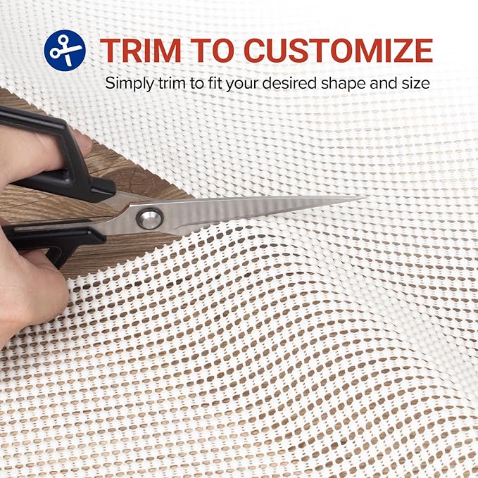 Non-Slip Rug Pad Gripper 3x5 Feet, Anti Skid Mat for Under Area Rugs, Keeps Rugs in Position and Safe, Thick Cushioned Carpet Pad for Hardwood Floors Protection