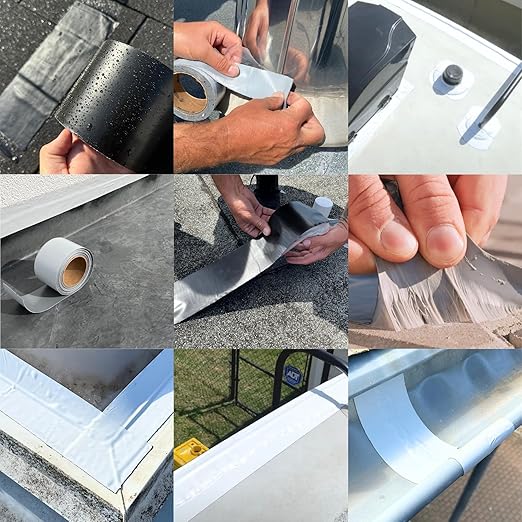 HSS Sealant Tape with MicroSealant - Waterproof Commercial Roofing Tape for Roof and RV Repair - UV- & Weatherproof - Grey - 6 inch x 25 ft.