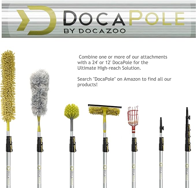 DOCA Scrub Brush Attachment for Long Handle Extension Pole - Outdoor Broom and Scrubbing Brush for House Floor, Deck, Patio, Car - Hard Brush