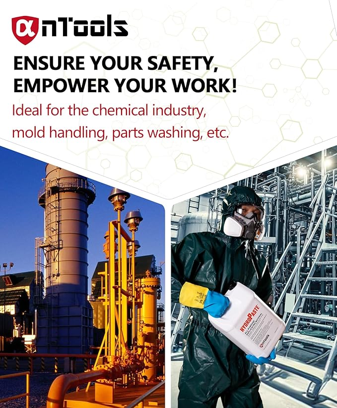 2 Pairs Neoprene and Rubber Blend Heavy-Duty Chemical Gloves, Protective industrial gloves for Resist Acid, Alkali, Hazmat, cleaning, dishwashing, Medium