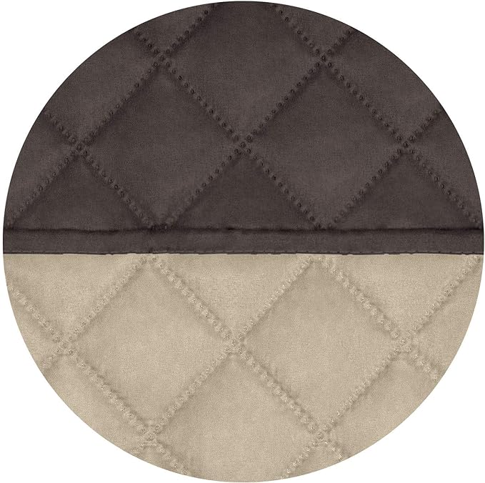 PureFit Reversible Quilted Sofa Cover, Water Resistant Medium Slipcover Furniture Protector, Washable Couch Cover with Non Slip Foam and Elastic Straps for Kids, Dogs, Pets (Loveseat, Chocolate/Beige)