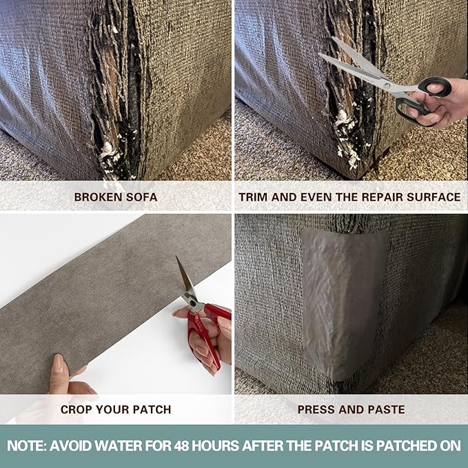Velvet Repair Patch, Self-Adhesive Flannel Fabric Patch, Multi Colors, Microfiber Patch，Can be Used to Patch Sofas, Car Seats, Handbags, Jacket Holes and Tears (Light Khaki)