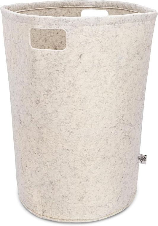 Parker Baby Co. Nursery Laundry Hamper - Large Felt Storage Basket and Baby Hamper for Nursery (White)