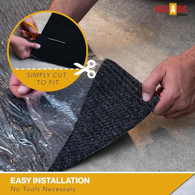 Hold-a-Rug Plush 2' x 16' Nonskid, Nonslip Rug Pad, Reversible Gripper, ¼ Thick, Safe for All Floors and Carpet, Keep Area Rugs Secure