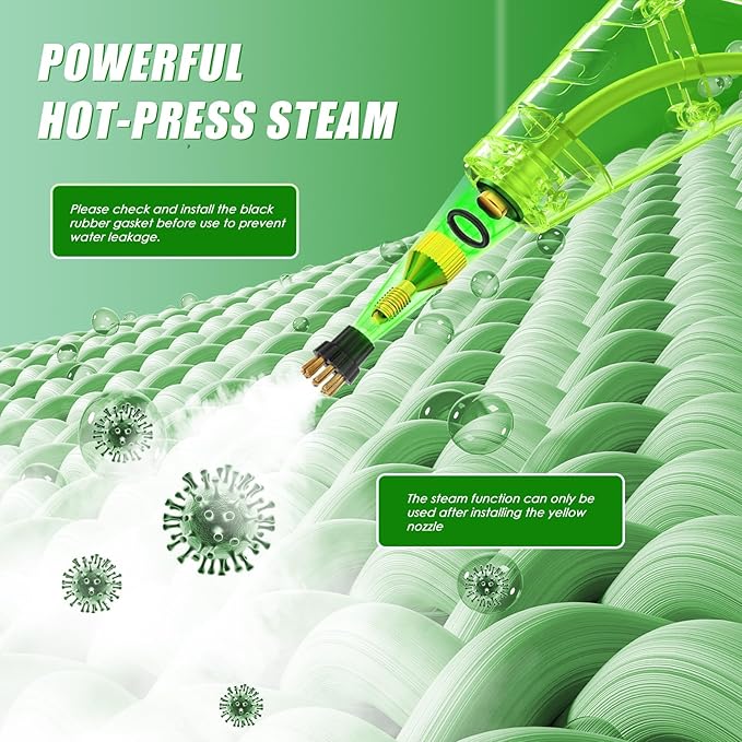 8-in-1 Handheld Steam Cleaner, 2200W High Pressure Steam Cleaner, 1.2L Portable Car Steam Cleaner for Home Kitchen, Bathroom, floor and Car Cleaning, 10s Fast Heating High Pressure Steam Cleaning