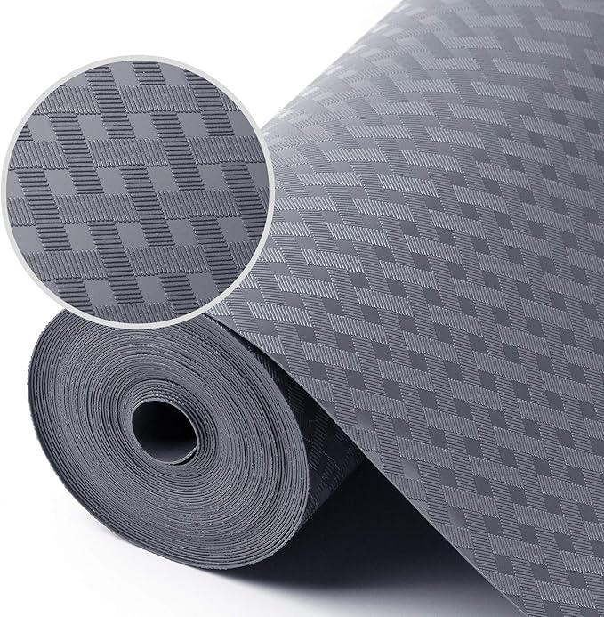 Shelf Liners for Kitchen Cabinets Refrigerator Liners Waterproof Kitchen Cupboard Liner Durable Plastic Drawer Mats EVA Material Non Adhesive Fridge Liner for Shelves - Gray 17.5 x 78.7 Inches