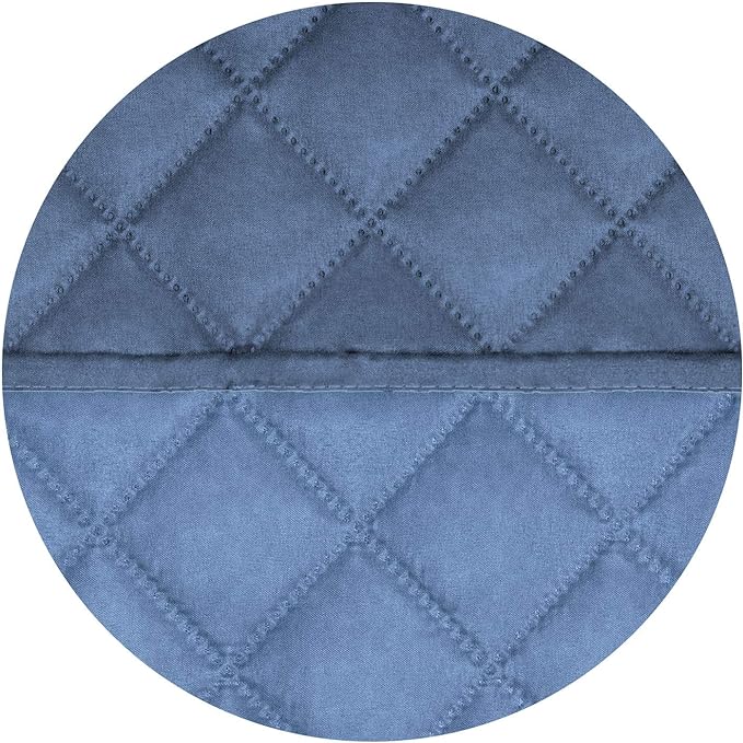 PureFit Reversible Quilted Sofa Cover, Water Resistant Slipcover Furniture Protector, Washable Couch Cover with Non Slip and Elastic Straps for Kids, Dogs, Pets (Loveseat, Dark Blue/Light Blue)