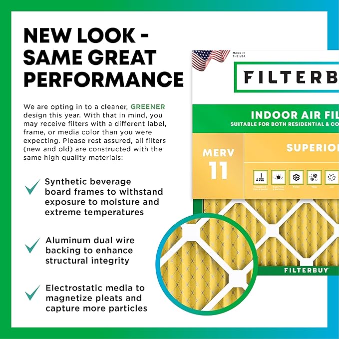 Filterbuy 10x14x1 Air Filter MERV 11 (MPR 1200) Allergen Defense Replacement (4-Pack), Electrostatic Pleated HVAC AC Furnace Filters, Made in USA (Actual Size: 9.50 x 13.50 x 0.75)