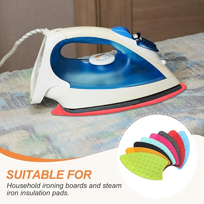 PATIKIL Silicone Iron Rest Pad, Multipurpose Hot Heat Resistant Iron Rest Plate Protective Pad for Ironing Board Hot Resistant Steamer Steam Compact Mat, Lake Blue
