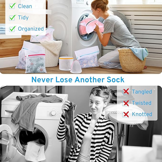 3 Pcs Mesh Laundry Bags Set for Delicates with AUTO-Lock Zipper, Lingerie Bags for Washing Delicates, Laundry Bags Mesh Wash Bags, Delicates Laundry Bag for Jeans,Blouse,Stocking,Bra(XXL,24" x 24")