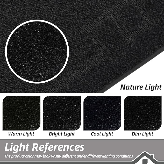 BEQHAUSE Door Mat 32" x 48", Non-Slip Door Mats Indoor Entryway Rugs Washable Low-Profile Absorbent and Stain Resist Floor Mats, Dog Door Mat for Front Back Door, Muddy Wet Shoes & Paws, Black