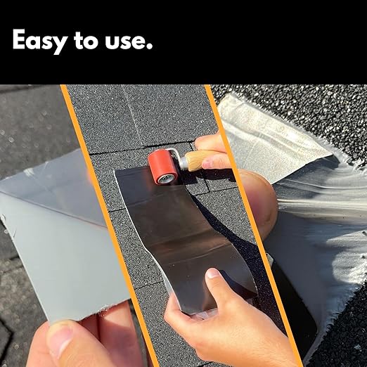 HSS Sealant Tape with MicroSealant - Waterproof Commercial Roofing Tape for Roof and RV Repair - UV- & Weatherproof - Black - 6 inch x 25 ft.