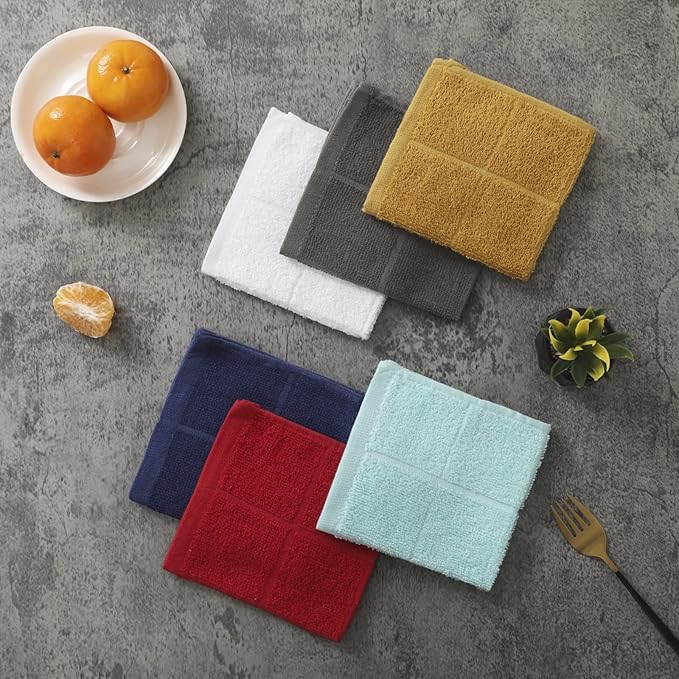 Glynniss Dishcloths Kitchen Highly Absorbent Dish Rags 100% Cotton Dish Cloths for Washing Dishes (Honey Gold)
