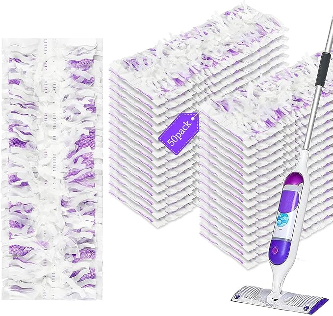50 Pack Power Mop Refills Pads for Swiffer, Disposable Power Mop Refills for Power Mop Multi-Surface Mop Power Mop Pads Replacement Power Mop Pads Refills Spray Mopping Pads Hardwood Floor Cleaning