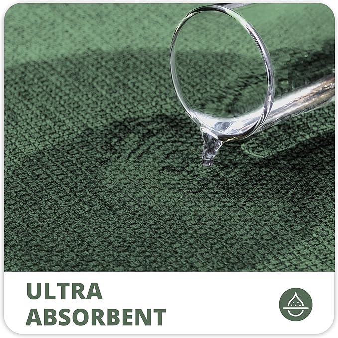 Bath Mat,Ultra Thin Bathroom Runner Rugs,Large Bath Mats for Bathroom,Quick Dry,Non-Slip,Machine Washable,Low Pile,Bath Rug,Shower Outside,Sink,Home Decor Accessories.Green,2'x5'（24x60inch）