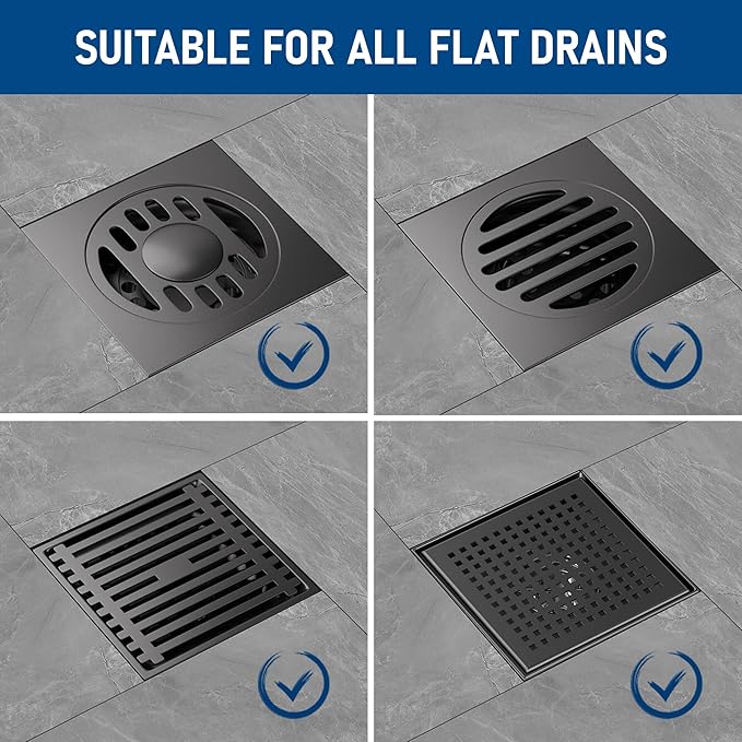 Disposable Hair Catcher Shower Drain Mesh Stickers, Hair Catchers for Shower, 50 Pack, 4.1 Inch - Square