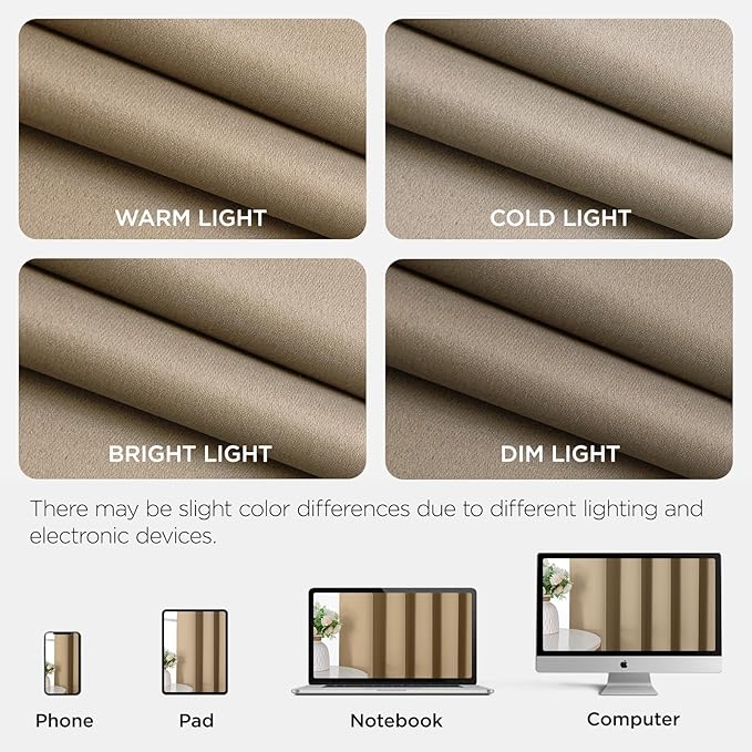 Joydeco Blackout Door Curtain for Doorway Privacy 78 Inches Long, Grommet Closet Curtain for Open Closet, Room Divider for Bedroom Living Room (Light Beige, 40Wx78L, 1 Panel)