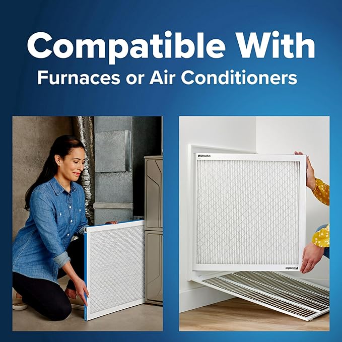 Filtrete 14x25x1 AC Furnace Air Filter, MERV 13, MPR 1900, Premium Allergen, Bacteria & Virus Filter, 3-Month Pleated 1-Inch Electrostatic Air Cleaning Filter, 6-Pack (Actual Size 13.81x24.81x0.78 in)