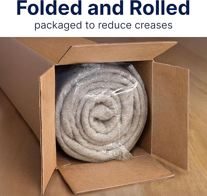 RUGPADUSA - Eco-Plush - 11' Square - 3/8" Thick - 100% Felt - Extra Cushioned Rug Pad - Available in 3 Thicknesses, Many Custom Sizes