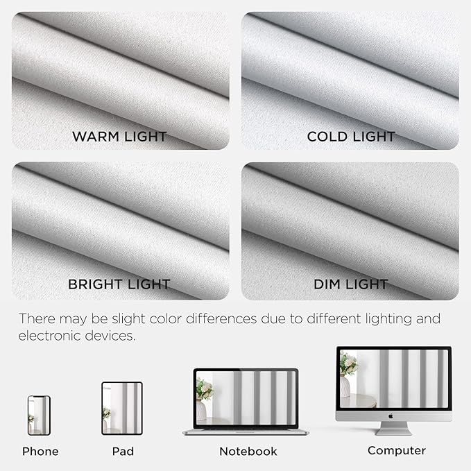 Joydeco Blackout Patio Sliding Door Curtains 90 Inches Long, Grommet Privacy Room Divider Curtains, Extra Wide Thermal Blackout Drapes for Bedroom Living Room (Pure White, 70Wx90L, 1 Panel)