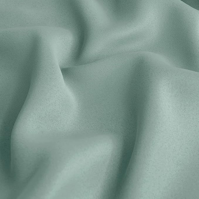 BGment Sage Green Blackout Curtains 45 Inches Long for Kitchen Window - Small Thermal Insulated Drapes with Rod Pocket Room Darkening for Cafe Bathroom, 34 x 45 Inch, 2 Panels