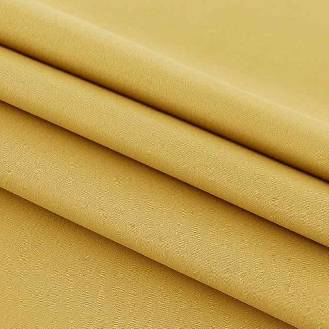 DWCN French Door Curtains – Rod Pocket Thermal Blackout Curtain for Window/Patio Doors/Doorways/Classroom/Kitchen for Privacy, 23W by 72L Inches, 1 Panel with Tieback, Yellow