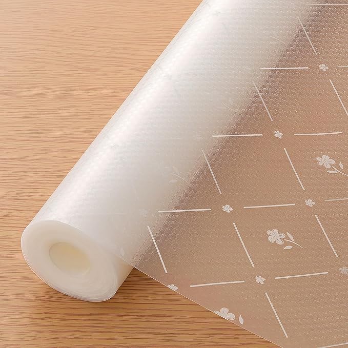 INNOLITES Shelf Liners for Kitchen Cabinets, Non Adhesive Drawer Cabinet Liner, Waterproof Oil-Proof Non-Slip Shelf Liner for Kitchen Pantry Refrigerator 11.8" x 360"