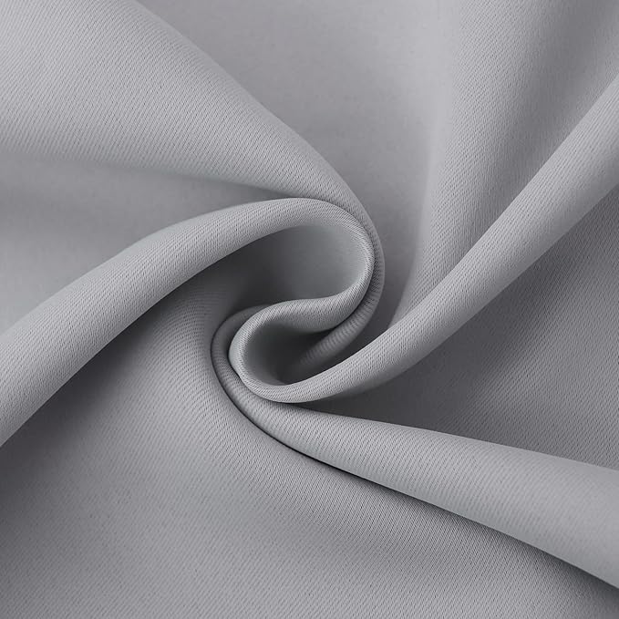 BGment Light Grey Blackout Curtains 90 Inches Length - Rod Pocket Room Darkening Window Drapes for Bedroom Living Room Office, 2 Panels, 52 x 90 Inch