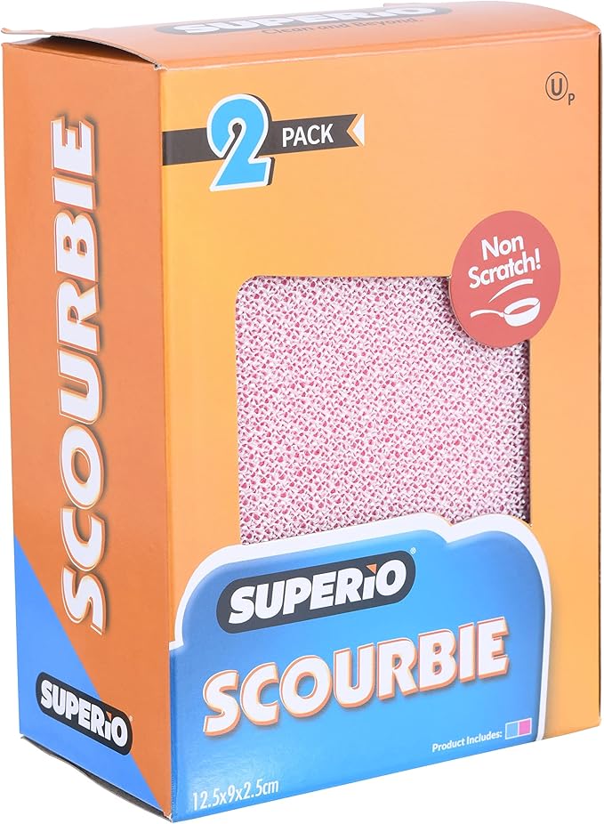 Superio Nylon Cleaning Pad, Dish Scrubbers, Multi Surface Scratch- Free Scour Sponge for Stainless Steel, Copper cookware, China, Dishes and plasticware (8)
