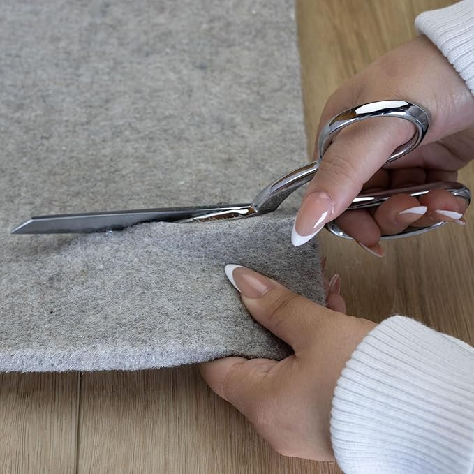 RUGPADUSA - Eco-Plush - 8' Round - 1/2" Thick - 100% Felt - Luxurious Cushioned Rug Pad - Available in 3 Thicknesses, Many Custom Sizes