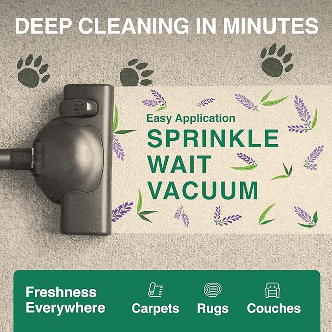 Good Natured Brand | Carpet Deodorizer & Freshener Powder | 31 oz Pet Odor Eliminator for Strong Odor & Pet Urine | Fresh Natural Lavender Scent | Safe for Homes with Pets