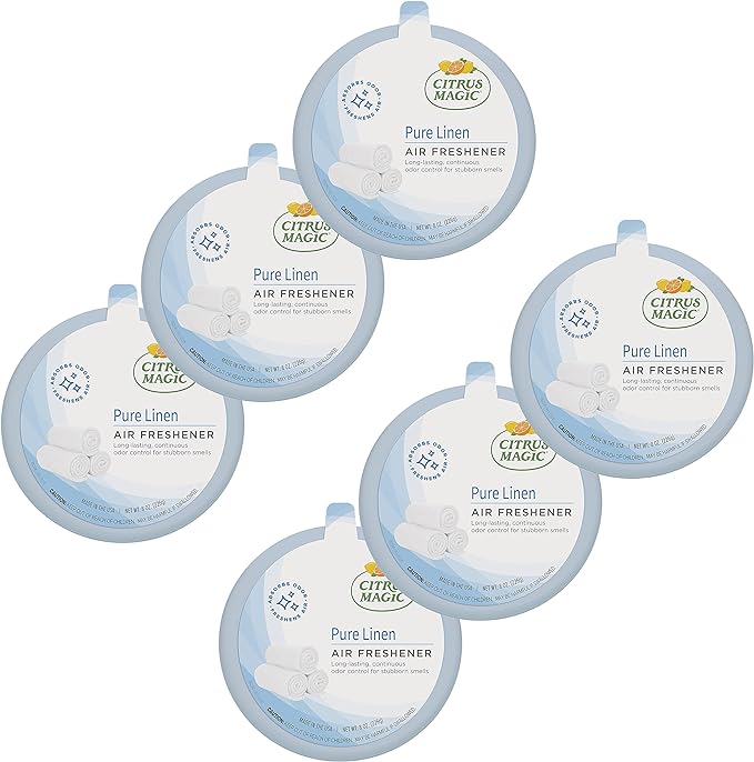 Citrus Magic Odor Absorbing Solid Air Freshener, Pure Linen, 8-Ounce, Pack of 6, 6 Count