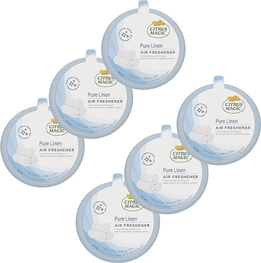 Citrus Magic Odor Absorbing Solid Air Freshener, Pure Linen, 8-Ounce, Pack of 6, 6 Count