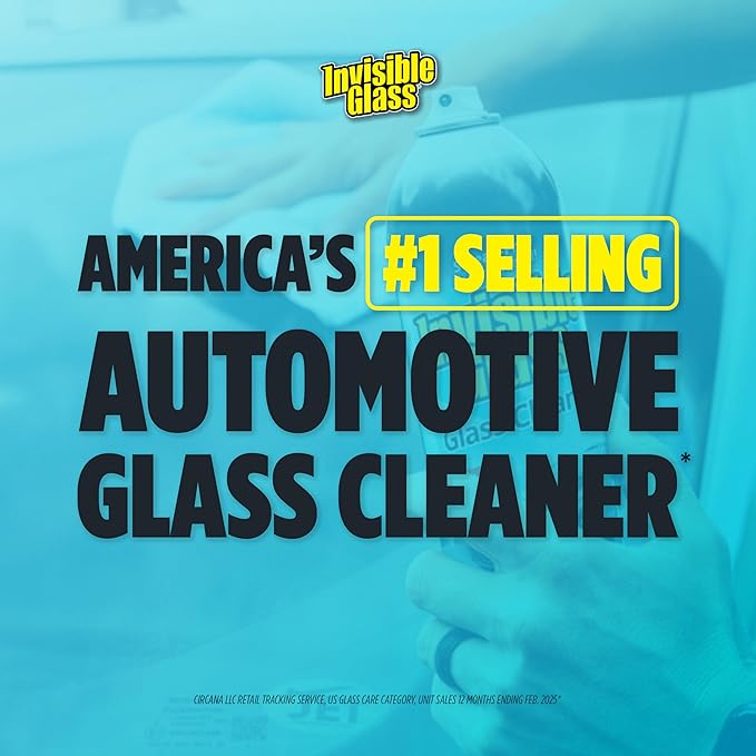 Invisible Glass 91164-6PK Premium Aerosol Glass and Window Cleaner for Auto and Home Cleans Glass, Windows, Windshields, and More, Streak-Free, Ammonia-Free, Tint-Safe, 19 oz (Pack of 6)