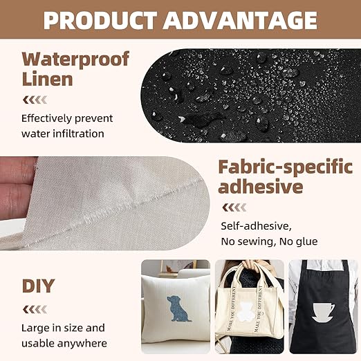 Fabric Repair Patch, 17X158 Inch Fabric Large Repair Tape, Self-Adhesive Patches for Furniture, Sofa, Car Interior, Shoes, Hand Bag, Clothing (Brown, 17X158 Inch)