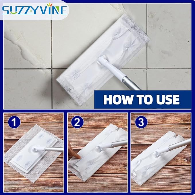 SUZZYVINE Dry Sweeping Cloths Mop Refills Disposable Floor Cleaning Wipes Compatible with Swiffer Sweeper, Unscented, 7.87"x11.81", Total 160 Count