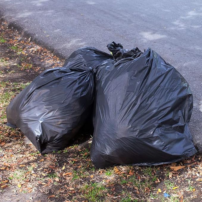 65 Gallon Trash Bags,25 Pieces large Black Heavy Duty Trash Can Liners,Large Size Trash bags Garbage Bags for Indoor and Outdoor