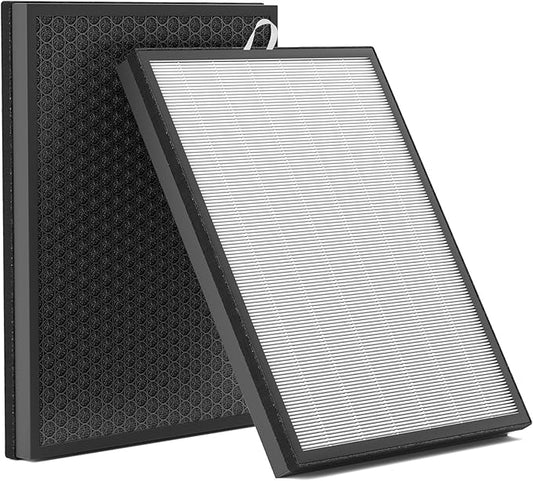 Leemone EverestAir Replacement Filter for LEVOIT EverestAir/EverestAir-P Air Purifier, True HEPA, High Efficiency Granules Activated Carbon, EverestAir-RF, 2 Pack