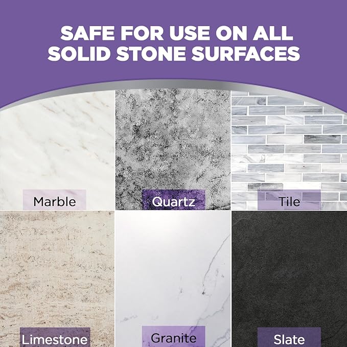 Weiman Granite & Stone Sealer Spray - Protects Kitchen Countertops, Sinks, Showers, Vanities & Floors From Stains - For Granite, Quartz, Marble, Tile, Limestone, Slate - Water Based, 24 oz