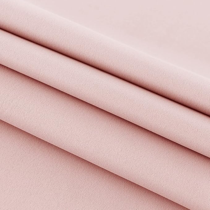 DWCN French Door Curtains – Rod Pocket Thermal Blackout Curtain for Doors with Glass Window, Kitchen and Patio Doors for Privacy, 25 X 72 Inches Long, 1 Curtain Panel with Tieback,Blush Pink