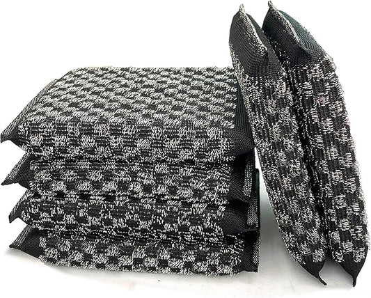 Steel Wool Scrubbers Dish Sponges Kitchen Scrubbing Pads Pot Scrubber for Kitchen Non Scratch, Soft and Fast Cleaning Scrubber (Black)